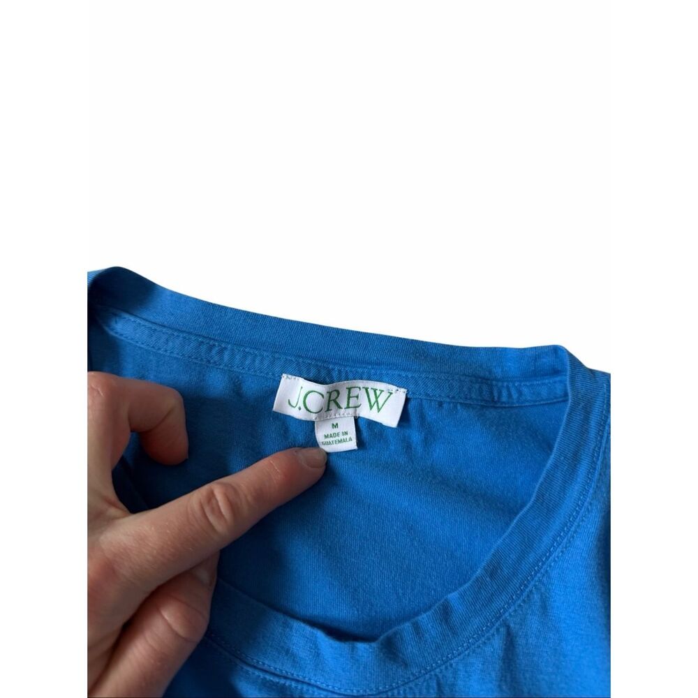 J Crew T shirt Pullover Mini Dress Tiered Crewneck Short Sleeve Blue Medium - Picture 4 of 7